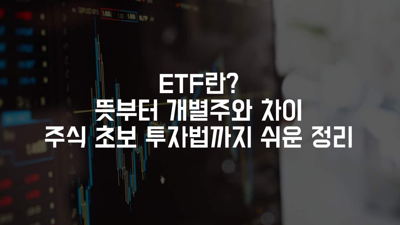 ETF란 뜻부터 개별주와 차이