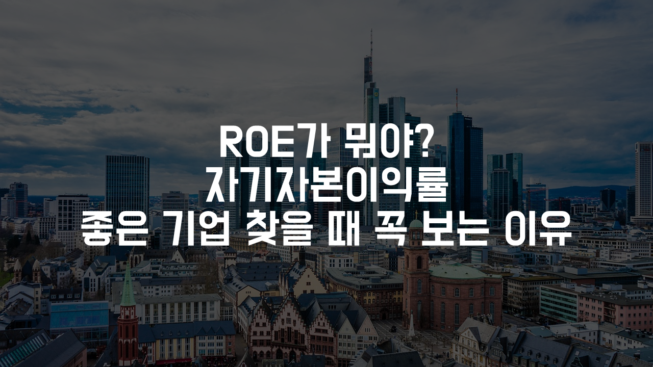 ROE가 뭐야? 자기자본이익률, 좋은 기업 찾을 때 꼭 보는 이유