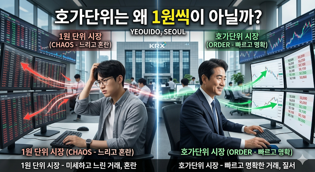호가단위는 왜 1원씩이 아닐까