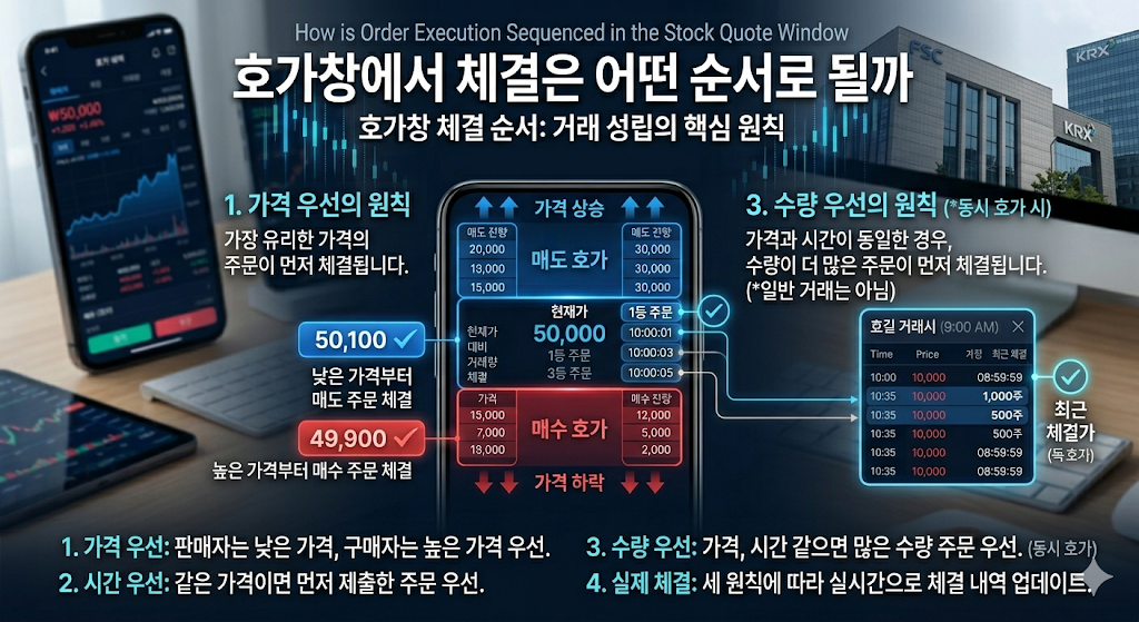 호가창에서 체결은 어떤 순서로 될까
