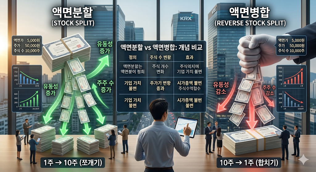 주식 액면분할과 액면병합
