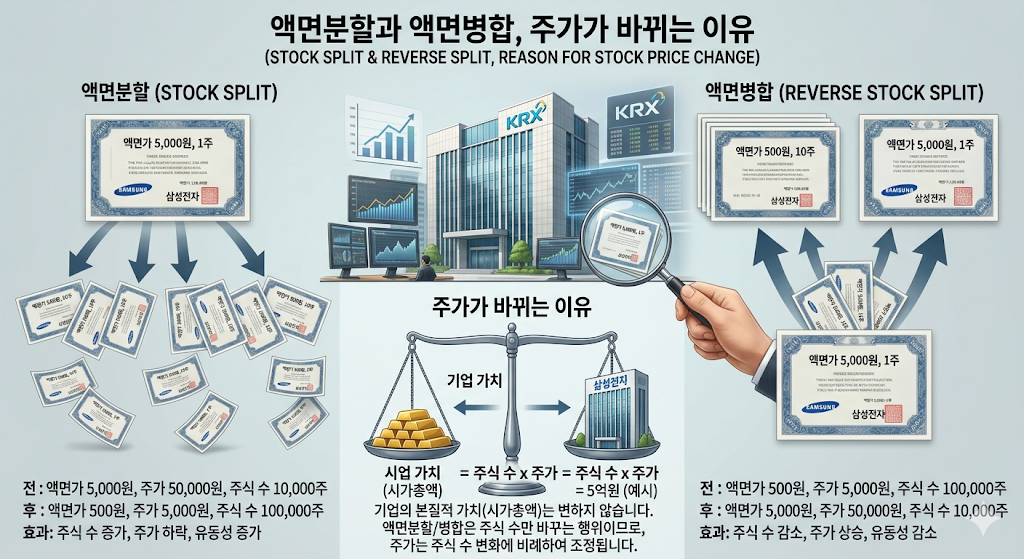 액면분할과 액면병합, 주가가 바뀌는 이유