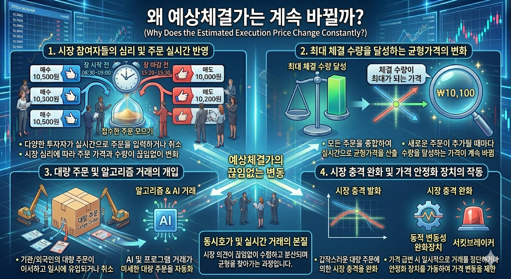 예상체결가는 왜 계속 바뀔까