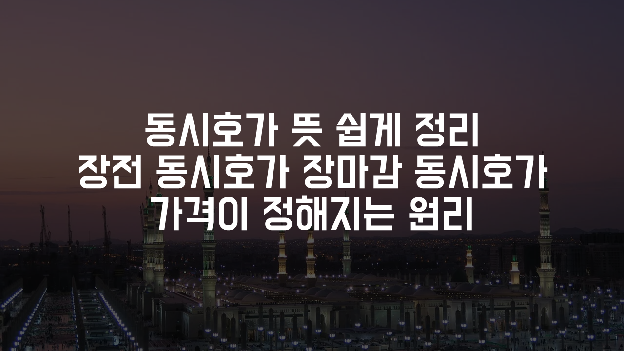동시호가 뜻 쉽게 정리