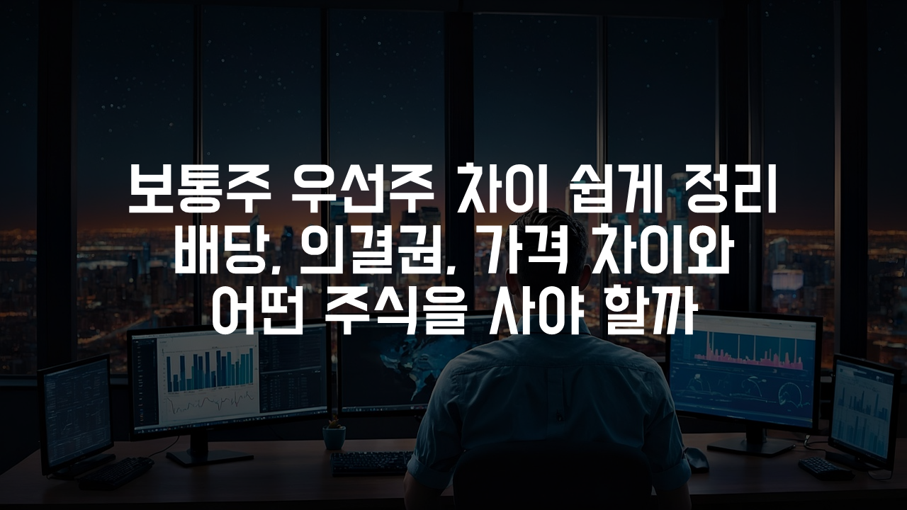보통주 우선주 차이 쉽게 정리, 배당, 의결권, 가격 차이와 어떤 주식을 사야 할까