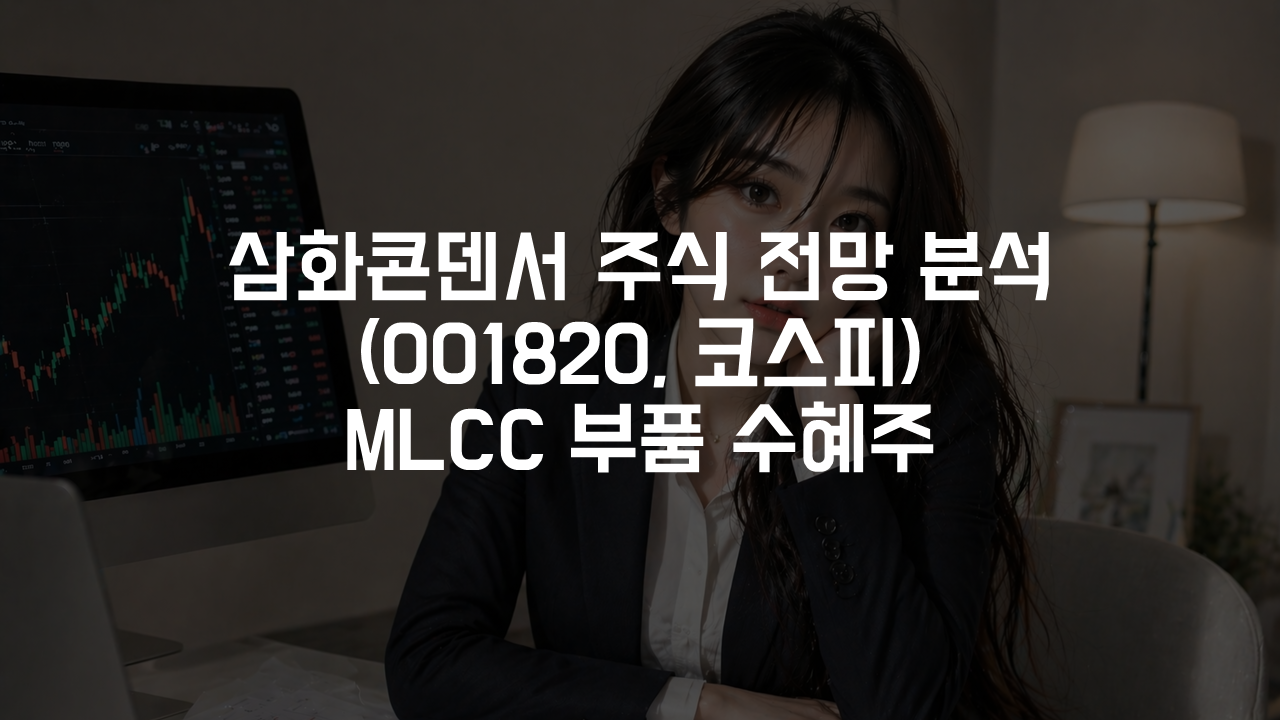 삼화콘덴서 주식 전망 분석 (001820, 코스피) MLCC 부품 수혜주
