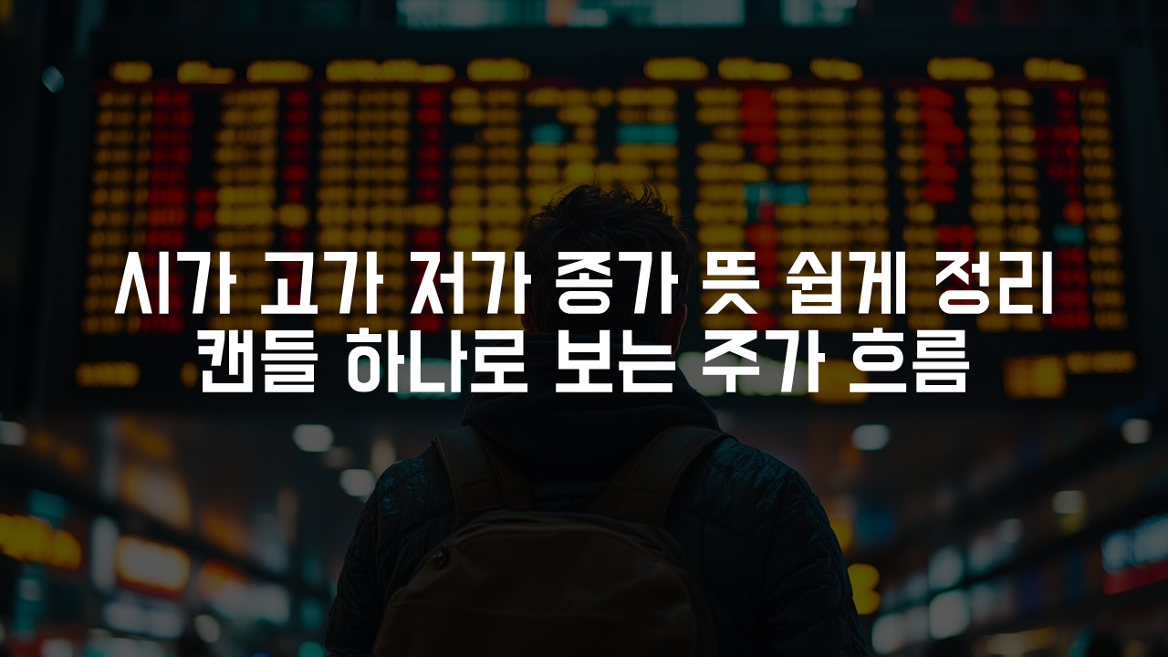 시가 고가 저가 종가 뜻 쉽게 정리